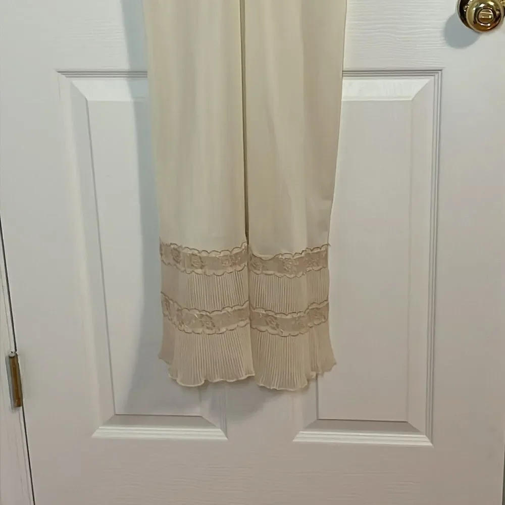 Vintage Nylon Nightgown, aesthetic, Beige, cream, Dress, Slip, Small - Picture 3 of 13